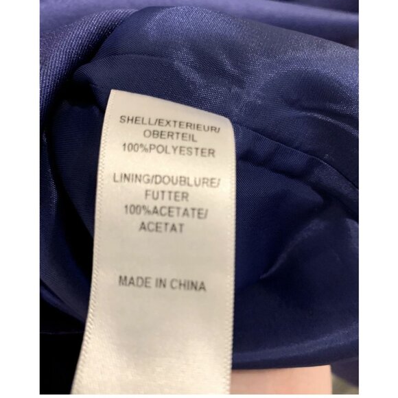 Adrianna Papell Dress Womens 8 Navy Blue Bow Back Open Back Cocktail Party - Picture 9 of 9